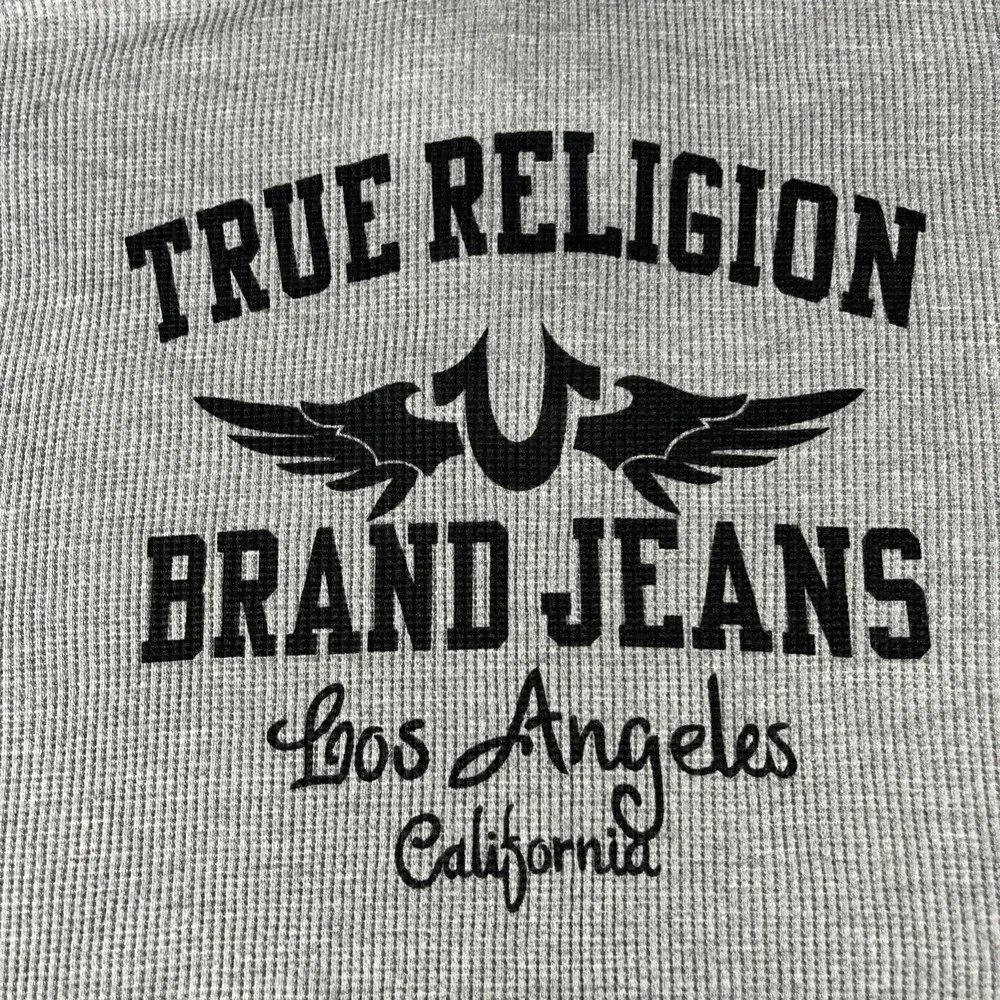 True Religion Hoodie Men's‎ Medium Gray Full Zip Sweatshirt
